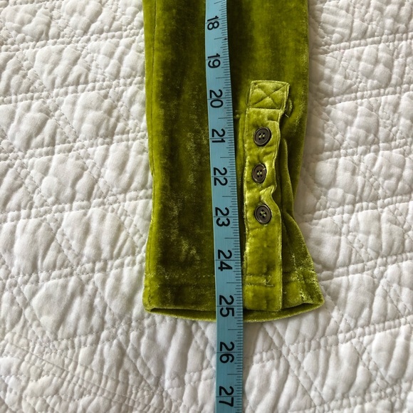 Neon Lime Crushed Velvet Button-Up Women's Shirt - Picture 10 of 10